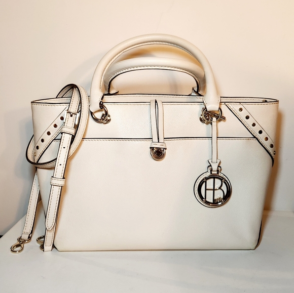 henri bendel Handbags - Henri bendel off-white cream color metal studded Satchel Crossbody
